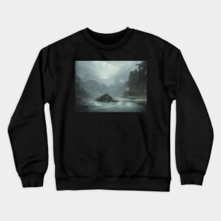 easy landscape, beautiful wall painting for living room sweet Crewneck Sweatshirt